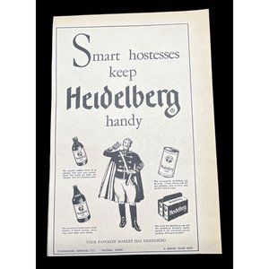 Heidelberg Handy Beer Brewing Vintage Print Ad 1954 Tacoma WA Stubble Bottle